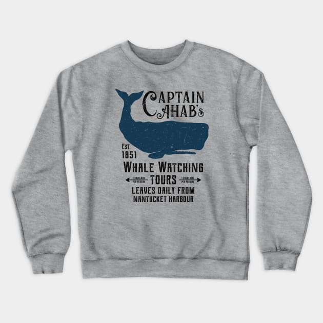 Moby Dick - Ahab's Whale Watching Tours Crewneck Sweatshirt by IncognitoMode